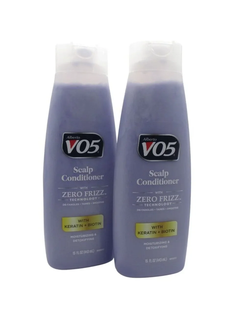 ( 2 ) VO5 Hair Care Zero Frizz w KERATIN & BIOTIN SCALP CONDITIONER 15 oz. Each